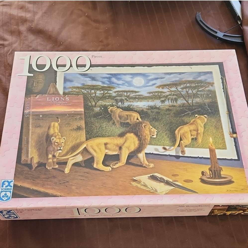 NIB African Lion Elephant Zebra Safari Puzzle 1000 pieces F.X. Schmid
